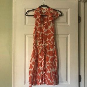 Loft peach Giraffe print dress